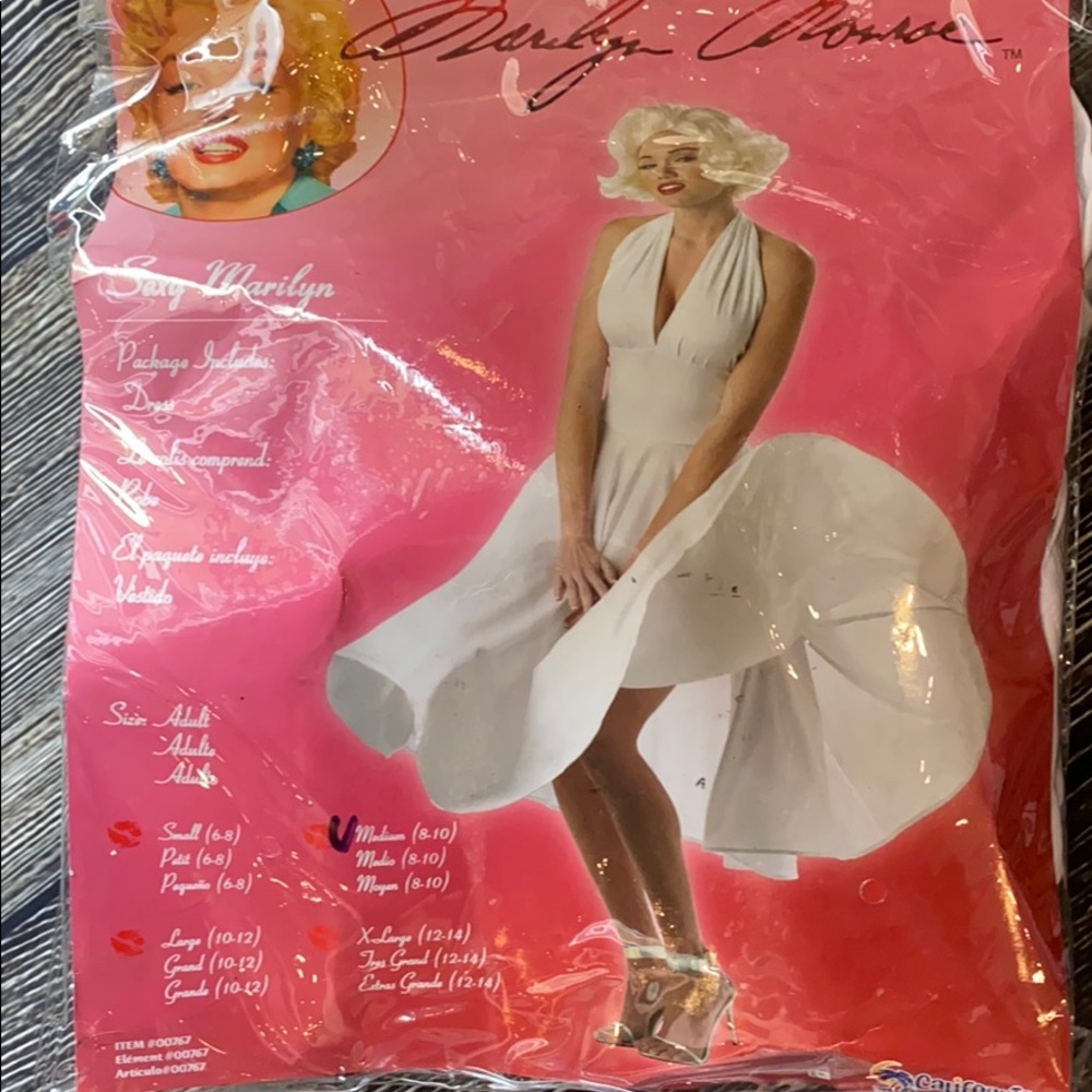 Sexy Marilyn Monroe white dress costume sz M(8/10)
